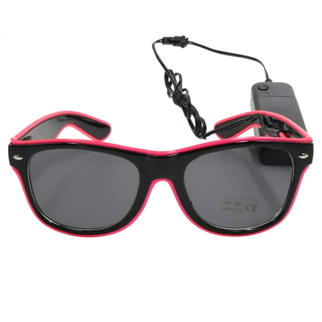 Labymos LED Glasses 10 Colors Optional Light Up El Wire Neon Rave Glasses Twinkle Glowing