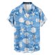 thumbnail image 3 of Mens Casual de Manga Corta Botón Abajo Camisas, Turndown Cuello Impreso Blusa, 3 of 6