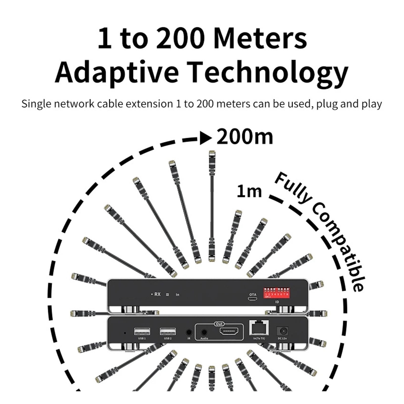 4K KVM Extender over IP, 200M Ultra HD Video over Ethernet