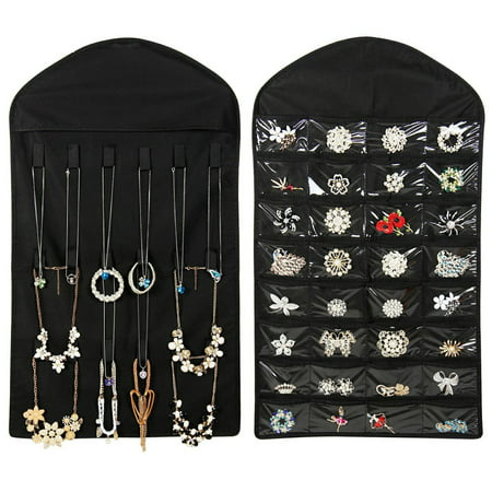 TSV Jewelry Accessories Hanging Organizer 18 Hooks Canvas Necklace Display Bracelet Holder,32 PVC