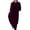 Purple, variant on comerut Women Dress Round Neck Loose Solid Color Long Sleeve Soft Pullover Warm Mid-calf Length Lady Casual Midi Dress