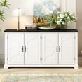 thumbnail image 3 of Harper & Bright Designs Wood Sideboard Buffet Cabinet with Storage, Console Cabinet with Doors for Hallway Entryway Living Room Dining Room, White, 3 of 12