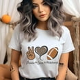 thumbnail image 2 of Peace Love Phlebotomist T-Shirt | Leopard Heart Football Game Day Tee, Gold, Size 3XL, 2 of 6