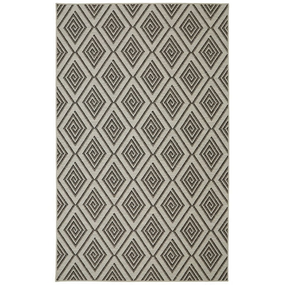 Mohawk Soho Area Rug 12522 440 Cream Diamonds Angled