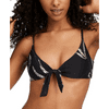 O'Neill BLACK Monsoon Tie-Front Bralette Swim Top, US X-Small