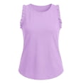 thumbnail image 3 of Hngshg Camisoles Grande Taille pour Femmes à Volants Sans Manches Amples Décontractées Col Rond T-Shirts Classiques Été Vacances Sortie Tee, 3 of 9