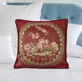 thumbnail image 1 of Funda de almohada de flores, funda de almohada de Jacquard europeo, funda de almohada de estanque de loto para ropa de cama, accesorio de inauguración Rojo, 1 of 10