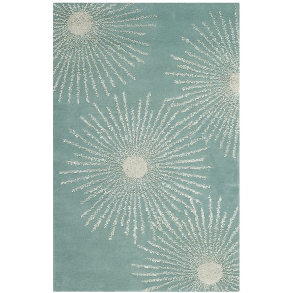 SAFAVIEH Soho Fiesta Geometric Area Rug, Light Teal/Multi, 3'6" x 5'6"