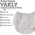 thumbnail image 5 of Vakly Adult Vinyl Waterproof Pull-Over Underwear - Incontinence Pants to Cover Diapers, Pack of 3, M, 5 of 6