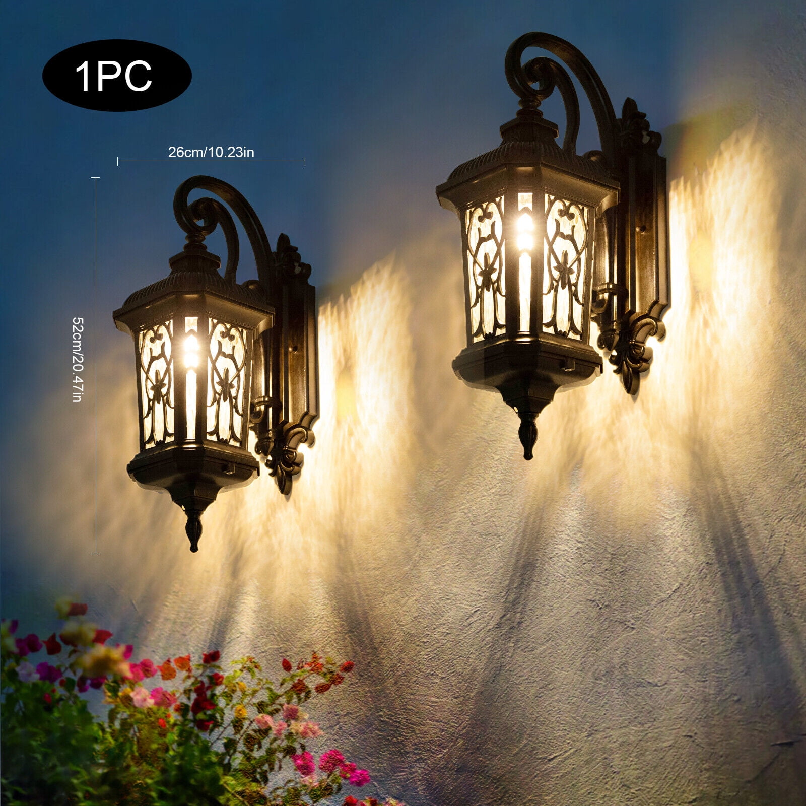 Exterior Wall Light Fixture Retro Gold Sconces Wall Lighting 22.76" H Waterproof
