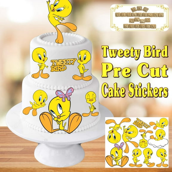 Tweety Bird Looney Tunes Pre Cut Edible Cake Stickers