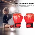 thumbnail image 3 of HUISZJ 2pcs Kickboxing Gloves,Red Flame Pattern PU Leather Boxing Gloves, Kickboxing Mitts for Muay Thai MMA, 3 of 8