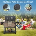 thumbnail image 3 of LOJIAWOWE  104 Qt Patio Cooler Cart with Wheels Easy Assembly in 30 Min Heavy Duty Rolling Ice Chest with Built-in Cup Holders and Side Tray for Outdoor BBQ Pool Party Brown, 3 of 7