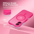 thumbnail image 5 of Magnetic Compatible with iPhone 16 Case, Upgraded [Full Camera Protection] [Compatible with MagSafe] Protective Translucent Matte Women Girl Phone Case Cover, Hot Pink, 5 of 14