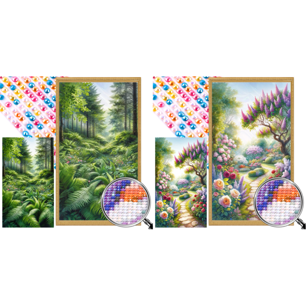 5D DIY Taladro Parcial AB Diamante Pintura Paisaje La 45x75cm
