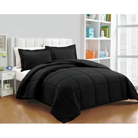 Black King Comforter - Chezmoi Collection 3-Piece All-Season Down Alternative Comforter Set