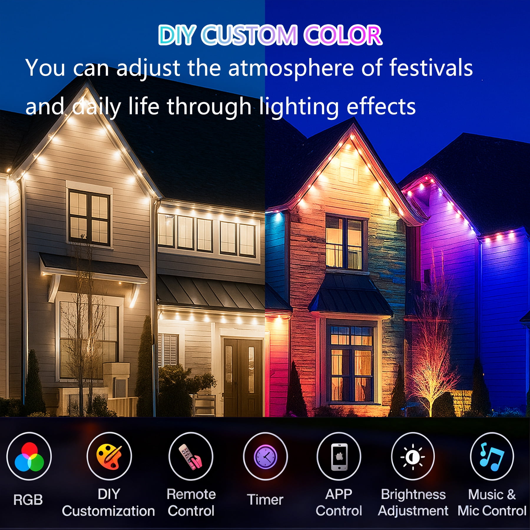 Natfurhome Outdoor 50 Ft Corded Electric Blinking Lights LED String Lights