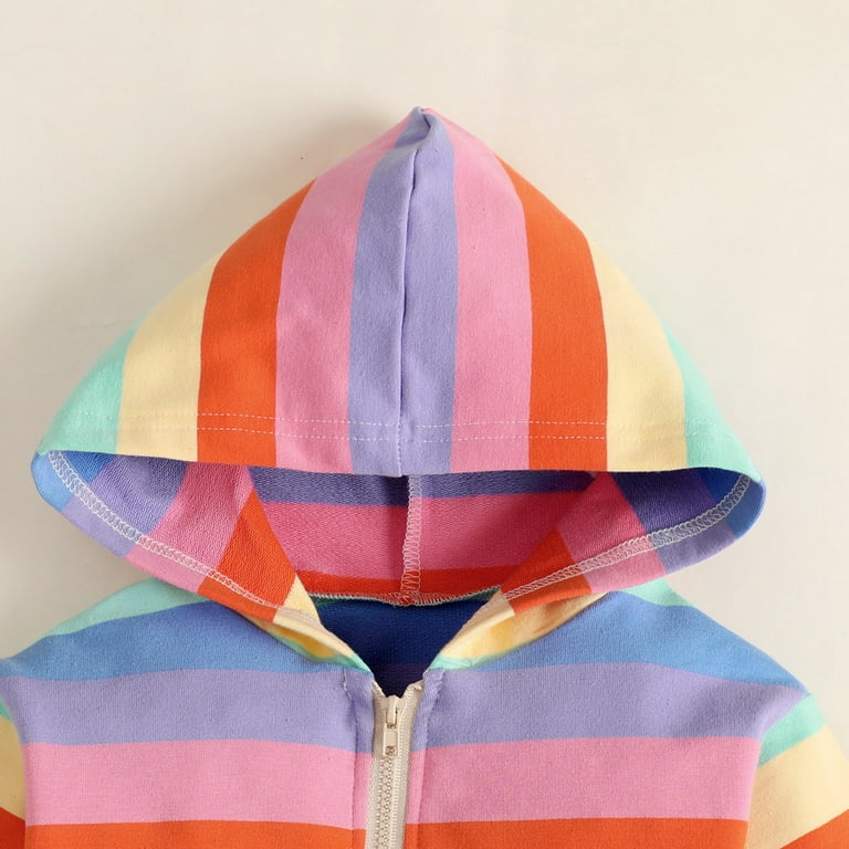 Rainbow sales striped hoodie