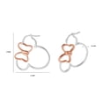 thumbnail image 6 of Minnie Mouse Hoop Earrings for Women Official License, Sterling Silver Minnie Earrings with 18k Pink Gold Flash-Plated Bow, 6 of 6