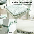 thumbnail image 6 of BH-JJSMGS 2/4 Pack Seat Cushion for Dining Chairs, 16.9" X 15.7" Non-Slip Kitchen Chair Pads with Ties, Plaid U-Shaped Sponge Chair Cushion for Kitchen Office Outdoor, 6 of 8