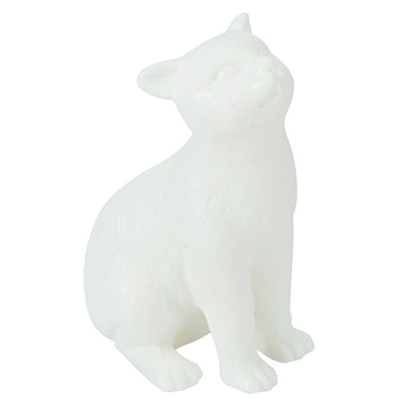 Supvox Chic White Ceramic Cat Figurine for Home and Desktop Decor 1Pc