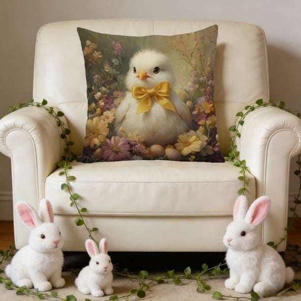 Funda de Cojín Decorativa Suave con Temática de Pascua, Ideal para Sala de Estar, Dormitorio, Sofá o Coche, 45,7 X 45,7 Cm.