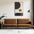 thumbnail image 4 of NessCarsti Mid Century Modern 3 Seater Brown Leather Sofa, 86.61 Inches， Modular Faux Leather Couch, Sectional Sofa Loveseat for Living Room, 4 of 7