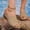Khaki, variant on Womens Slides,Slides for Women,Peep Toe,Wedge,Cutout,Casual,Khaki,5.5