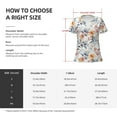 thumbnail image 6 of Wukai Lilies Flowers Casual V-Neck Graphic Tees for Women: Lightweight and Breathable Summer Tops with Stylish Design-Large, 6 of 8