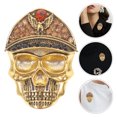 thumbnail image 2 of Broche de esqueleto, pin de calavera, broche punk, broche de diamantes de imitación, broche de calavera, 2 of 8