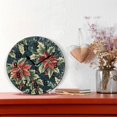 thumbnail image 2 of Yayeee 10" Wall Clock Battery Operated Quartz Round Silent Non-Ticking Home Decor, Retro Christmas Poinsettia, 2 of 6