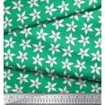 thumbnail image 2 of Soimoi Green Silk Fabric Jasmine Floral Printed Fabric 1 Yard 42 Inch Wide, 2 of 3