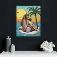 thumbnail image 4 of Nawypu Canvas Like Wall Art Decor Painting Like Framed Artwork Sasquatch Pool Print - Aesthetic Premium Picture Poster for Home Walls, Living Room, Bathroom, Bedroom, Kitchen - Ready to Hang, 4 of 4