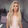 thumbnail image 3 of Perruque Longue Bouclée Blond Dégradé pour Femmes Cheveux Synthétiques Ondulés Résistants à la Chaleur, 3 of 10