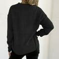 thumbnail image 5 of Floral Crewneck Sweaters Womens Fall Chunky Knit Pullover Tops Loose Fashion Long Sleeve Ladies Sweater Black, L, 5 of 6