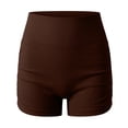 thumbnail image 4 of Fewfanhot Women High Waist Ribbed Yoga Shorts, Ruched Side Butt Lifting Stretch Mini Workout Gym Shorts, 4 of 5