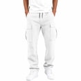 thumbnail image 4 of Cmtiyu Cargo Pants for Men, Casual Elastic Waist Drawstring Straight Leg Jogger Pants, Baggy Outdoor Work Pants with Multi Pockets, S-3XL, 4 of 7
