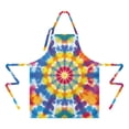 thumbnail image 2 of Colorful Rainbow Tie Dye Spiral Pattern Apron-Garden Aprons for Women with Pockets-Cotton Linen Waterproof Kitchen Cooking Gardening Aprons Adjustable for Kitchen,Cooking,BBQ and Salon 33x27 Inch, 2 of 7