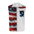 thumbnail image 4 of Stamzod Men's Summer Tank Top with Pocket Fashion American Flag Sleeveless Shirts Casual Button Up Tank Shirt Red-3 S, 4 of 5