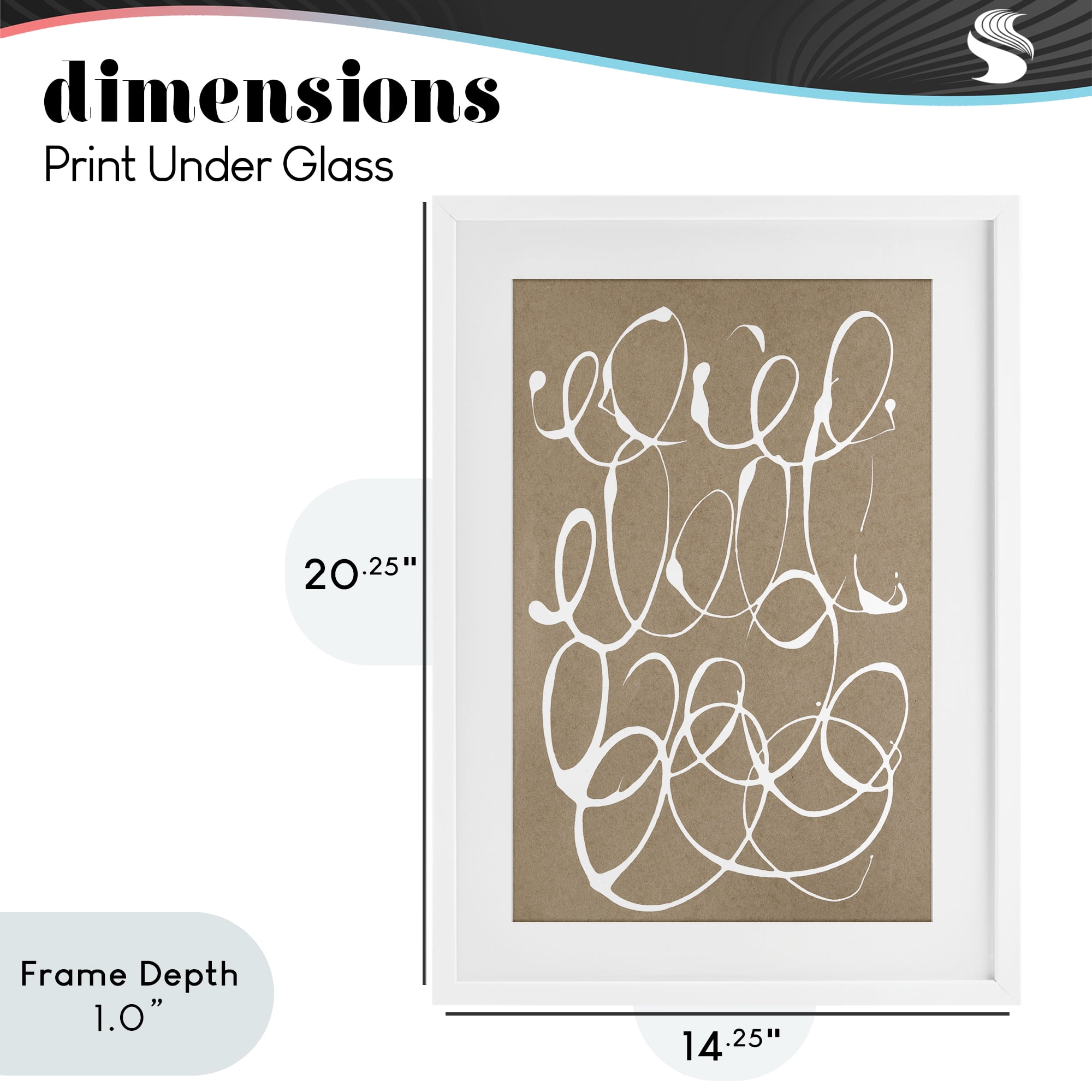 Stupell Industries Scribbled Taupe Circles White Framed Print Under Glass, design by Susan Bryant