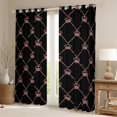 thumbnail image 2 of Feelyou Cartoon Crown Curtains Pack of 2 (42x84 Each), Black Pink Curtains Blackout, 2 of 6