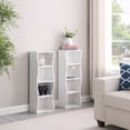 thumbnail image 4 of 8-Layer Adjustable Shelf Ultra-Thin Bookshelf with Wavy Border Design, Tall Narrow Display Bookcase for Home Office, White, 4 of 15