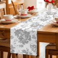 thumbnail image 5 of Table Runners 70 Inches Long Dress Scarves, Grey Flowers Farmhouse Coffee/Dining/Kitchen Table Decor, Holiday Table Runner, Vintage Pastoral Plants Rustic Leaves 13x70 Inch, 5 of 9