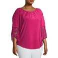thumbnail image 6 of Ella Samani Women's Plus Size Long Lace Bell Sleeve Top, 6 of 6