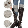 thumbnail image 3 of Women Winter Boot Cuffs Socks Cable Kintted Boot Cuffs Socks Short Knitted Leg Warmers Button Boot, 3 of 7