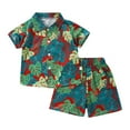 thumbnail image 3 of JCCXIN Boys Hawaii Outfit Sets 2Pcs Set Summer Flower Printed Beach Button Down Short Sleeve Lapel Shirt Tops + Shorts Kids Cozy Clothes Sets, 3 of 3