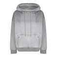 thumbnail image 5 of Womens Oversized Hoodie Pocket Plain Pullover Drawstring High Neck Hooded Sweaters Long Sleeve Fleece Sweatshirts (2XL, Gray), 5 of 5