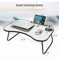 thumbnail image 2 of ​​Laptop Stand for Bed  23.8x15.8x10 Inch Portable Lap Desk with Foldable Legs  Adjustable Height  Cooling Ventilation  Memory Foam Cushion for Notebook  MacBook  iPad  Study  Work  B, 2 of 4