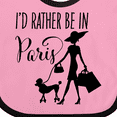 thumbnail image 4 of Inktastic I'd Rather Be in Paris Shopping and Travel Girls Baby Bib, 4 of 4