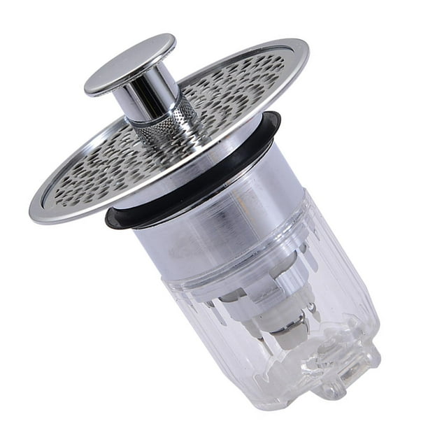 Luzkey Sink Drain Plug Filter Basket Push Type Basin Drain Filter for